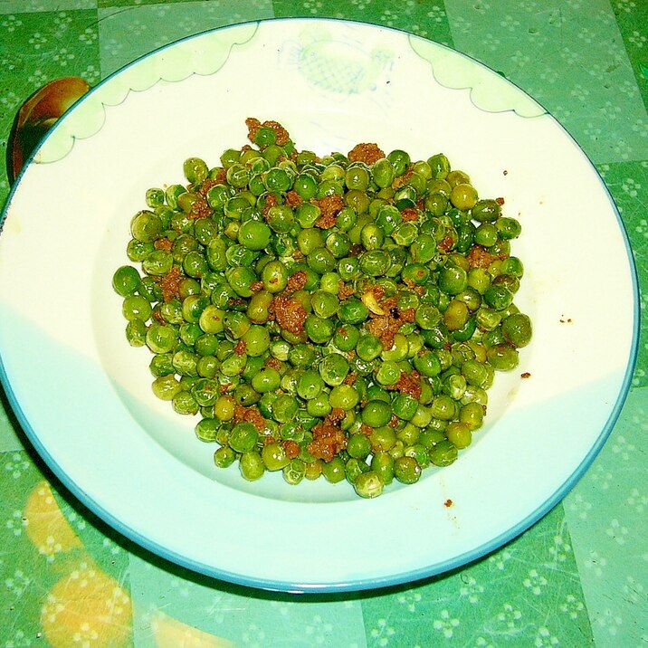 豌豆豆と豚挽肉の醤油麹煮込み